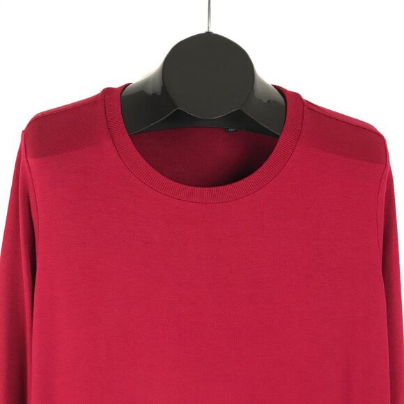 Susan Graver Weekend Cozy Jersey Knit Tunic Women's Plus 1X Petite Red Pockets - Picture 3 of 12